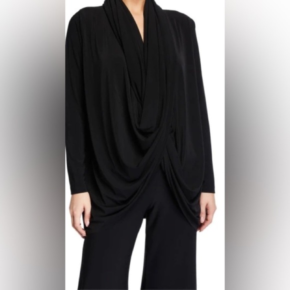 Norma Kamali Jersey Wrap Cardigan Black Size XL/42 Luxury Designer Runway Diva - Picture 1 of 7
